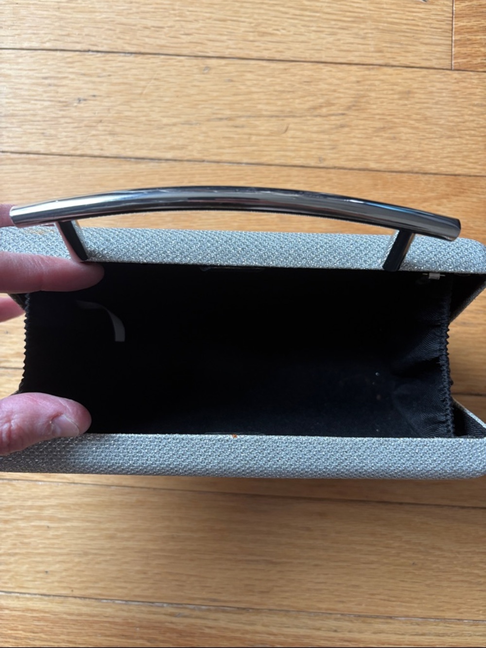 Silver clutch Glitter Rectangular Handbag - Picture 2 of 4